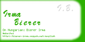 irma bierer business card